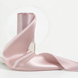HUIHUANG 4 inch Dusty Rose Satin Ribbon Dusty Pink Bridal Bouquet Ribbon for Wedding Dress Chair Sash Large Bows Flower Bouquet Crafts -10 Yards/Roll