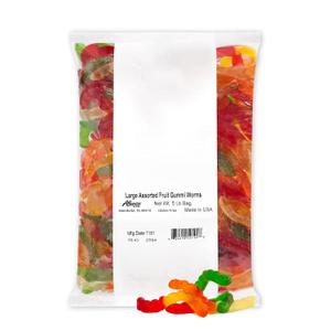 3 x Albanese Candy, Large Assorted Fruit Gummi Worms, 5-pound Bag (EXP 05/09/26)