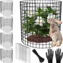 5 Pack Plant Protector from Animals, 17x14 inch Wire Plant Cages Mesh Plant Cage Garden Plant Protector, Sturdy Bunny Barricades Chicken Wire Cloche Plant Protectors for Keeping Bunny Animals Out
