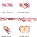 Elegant little tail Christmas Dog Collar, Christmas Deer Print Pet Collar Dogs Holiday Collars with Bow Pink Cute Winter Girl Puppy Bow Adjustable Pet Collars for Large Dogs (Large (Pack of 1))