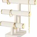 Julysky Bracelet Holder Stand, Bracelet Display with 3 Tier,Jewelry Organizer Stand for Necklaces Bangles and Watches (Beige)