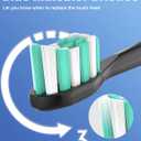 Toothbrush Replacement Brush Heads for Philips Sonicare C1 C2 ProtectiveClean 4100 5100 5300, Electric Sonic Tooth Refill Head Plaque Control, 10 Pack, Black