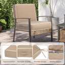 24" x 24" x 5" Outdoor Chair Cushions Set of 2, Patio Chair Cushions w/Handle and Ties, Square Waterproof Outdoor Cushions, Fade-Resistant Patio Furniture Cushions Deep for Sofa Couch