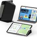 Feams V Fold Case for iPad (A16) 11th Generation 11 Inch 2025, iPad 10th Generation 10.9 Inch 2022, V-Shaped Standing Magnetic Detachable Clear Back Case with Landscape Portrait Mode&Auto Sleep, Black