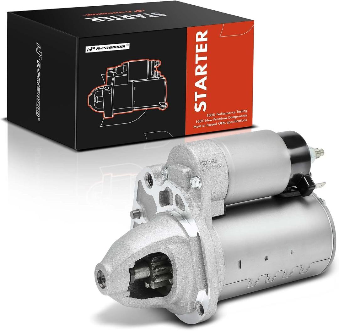 A-Premium Starter Motor Compatible with Chrysler, Dodge, Jeep & Ram Models - Town & Country, 200, Grand Caravan, Journey, Avenger, Cherokee, C/V, ProMaster 1500 2500-3.2L 3.6L - 12V 1.3KW 10T CW