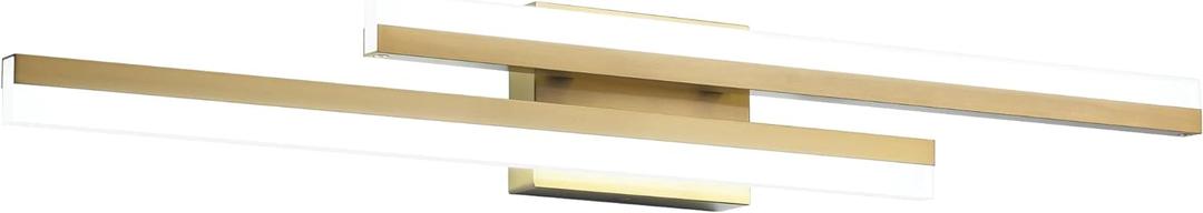 PRESDE 32 Inch LED Vanity Light Brushed Gold Bathroom Light Fixtures Over Mirror Modern Bath Wall Lighting Bar Dimmable