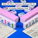 Pink American Mahjong Set 166 Mahjong Tiles 1.2-inch American Mahjong Game Set