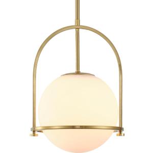 Gold Pendant Lights Kitchen Island with Brass Finish,Frosted Glass Globe,13in Pendant Light Fixtures for Dining Room, Kitchen Island, Living Room, Bedroom
