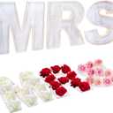 3pcs The Letters MRS Wooden Charcuterie Board, 12 Inch Larger Bridal Shower Food Trays, Fillable The Letters Shaped Serving Platter for Food Snack Dessert, Perfect for Wedding Party