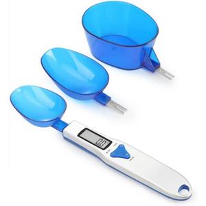 Kitchen Scale Spoon Gram Measuring Spoon, 500g/0.1g Blue Cute Digital Weight Scale Spoon Milligram Measuring Scoop Grams Electronic Measuring Cup for Portioning Tea, Flour, Spices, Medicine