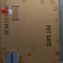 Folding No-Assembly Metal Freestanding Dog Gate with Door Walk Through,32" Height Pet Fence,96" Extra Wide Accordion Puppy Folding Playpen for Doorways,House,Stairs (4 Panels,Black)