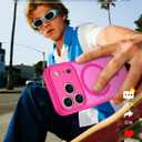 FNTCASE for iPhone 17 Pro Max Case: [Compatible with Magsafe] Translucent Matte Cases with [Full Camera Protection] [Screen Protector] Military Grade Shockproof Protective Phone Cover - Hot Pink