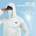 KastKing Sun Tamer Performance Fishing Hoodie, UPF 50 Sun Protection Shirt, Built-in Neck Gaiter, HYDROCOOLING Cooling Fabric (White), XXL