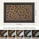 Easy Jute 4x6 Outdoor Rug Bohemian Brown Dense Floral | Washable, Non Slip, Stain Resistant, Thin Door Decor for Indoor Patio Backyard Bedroom Kitchen Living Room Balcony