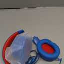 Wired Headphones with Microphone, K16 On-Ear Headphones for Kids with 3.5MM Jack, Foldable Stereo Bass Headphones for Teens School Amazon Kindle, Fire, Chromebook, Tablet(Black Red) (Light Blue Red)