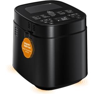 2026 Upgraded 2.5LB Bread Maker with Built-in Electronic Scale | 25-in-1 Bread Machine, Beginner-Friendly with Adjustable Baking & Fermentation, Non-Stick Easy-Clean Pan, Iron Black