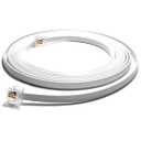 8FT RJ11 Telephone Cord  Pro Grade 4-Wire Landline Phone Cable, 100% Copper, Heavy Duty PVC Jacket, Thick Gold Contacts for Phone, Fax, DSL (White, Made in USA)