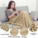 Newwiee 24 Pcs Fleece Throw Blankets Bulk 50'' x 60'' Oeko-tex Standard 100 Certified Spring Outdoor Wedding Guest Blankets Lightweight for Sleepover Donation Lap Pet Sofa Home (Khaki)