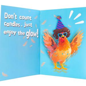 4 x Dancing Chicken Birthday Card, Funny Birthday Card for Men Women Kids, Music & Shaking Body Motion Greeting Card with Envelope, Unique Hilarious Birthday Gift, 5.9 Inch x 8.4 Inch