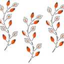 Cityelf 3 Set Crystal Leaf Wall Art Sculpture Iron Tree Leaves Branch Hanging Wall Dcor Jeweled Bling Home Deor Acrylic Diamond Accent  (16.5 inch)