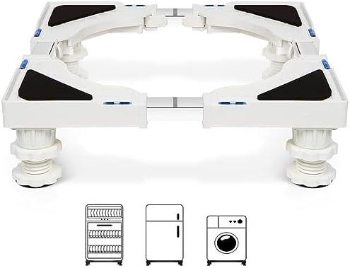 Nefish Mini Fridge Stand Adjustable Refrigerator Stand with 4 Strong Feet Universal Appliance Stand Base Heavy Duty Washer and Dryer Stand Laundry Pedestal Multi-Functional Base (White)
