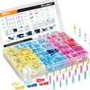 Kuject 500PCS Multipurpose Heat Shrink Wire Connectors Waterproof Electrical Crimp Connector Assortment Kit, Insulated Ring Fork Spade T-Tap Solder Butt Splice Terminal for Automotive Marine Boat