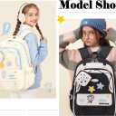 Girls Backpack Cute Star Bookbag for Elementary Middle School Kids Teens Kawaii Book Bag Preppy Y2k Aesthetic Back Pack 6-8 8-10 10-12 (Black)