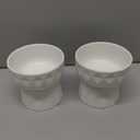 Frewinky Cat Bowls,Ceramic Cat Bowls Anti Vomiting,Raised Food and Water Bowl Set for Cats and Small Dogs, 13.5 Oz Pure White (Pack of 2)