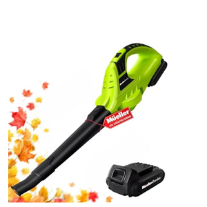 Mueller UltraStorm Cordless Leaf Blower, 20 V Powerful Motor, Electric Leaf Blower for Lawn Care, Battery Powered Leaf Blower Lightweight for Snow Blowing (Battery & Charger Included), Green