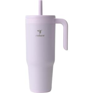 REDUCE Chiller Vacuum Insulated 40 oz Tumbler with Spill-Proof Silicone Straw - Sustainable Tritan Lid with Water Intake Markers - Soft Sit Base Travel Mug - Dishwasher Safe - Gentle Lavender