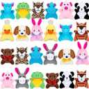 Sofier Valentines Day Gifts for Kids Classroom 24 Pack Valentines Mini Animal Toys Keychains Bulk for Boys Girls Classroom Exchange Party Favor School Teacher Student, Valentines 1