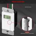 ENERLITES Programmable Digital Timer Switch for Lights, Fans, Motors, 7-Day 18 ON/OFF Timer Settings, Single Pole, Neutral Wire Required, UL Listed, HET01-C, White, 2 Pack