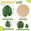 LemonRoad 72 Pcs Tropical Placemats Bulk 24 Jute Burlap Placemats 48 Palm Leaf Mats Hawaiian Coasters Waterproof Reusable Luau Party Decor for Hawaiian Summer Wedding Table Centerpieces
