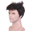 BERON Brown Short Wigs for Men Straight Brown Cool Man Hair Wig Synthetic Halloween Costume Cosplay Party Wigs