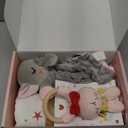 Newborn Baby Girl Gift, 9 Pcs Baby Gifts for Girls Newborn Essentials, New Baby Girl Gift Basket Baby Shower Gender Reveal Gifts, New Mom Gift Swaddle Blanket Bunny Rattle Gift Set