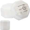 Velvet 3 Slots Jewelry Ring Box Vintage Octagon Ring Display Holder Gift Premium Gorgeous Case with Detachable Lid for Wedding Engagement Proposal Keepsake Ceremony (White)