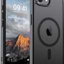 SUPFINE Magnetic for iPhone 16e Case (Compatible with MagSafe)(Military Grade Drop Protection) Slim Translucent Matte Shockproof with Anti-Fingerprint Phone Cover 2025,Black