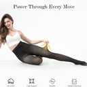 Fleece Lined Tights Women Fake Translucent Warm Pantyhose Leggings Sheer Thick Tights for Winter (S)