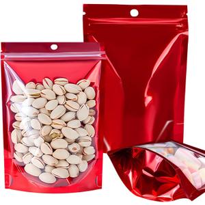 100PCS Mylar Bags for Food StorageResealable Bags for Small Business with Clear Windonw,4x6 inch Smell Proof Bags Stand Up Zipper Pouches Aluminum Foil Sealable Bag for Packaging Cookie,Snack