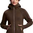 THE GYM PEOPLE Women's Zip Up Hoodies Fleece Workout Jackets Sweatshirts with Pockets Thumb Hole (X-Large, Brown)