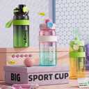 ZZT 34 oz Plastic Water Bottles, Sports Water Bottle With compass,Leakproof,Double Drinking,Sports Water Bottle for Indoor and Outdoor Activity  (Pink)