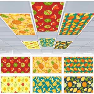 VIHOSE 6 Pcs Fluorescent Light Covers for Ceiling Lights Classroom Magnetic Light Covers Classroom Filters Office School Home Drop Ceiling, 4 x 2 ft (Fruit)