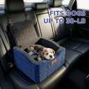 Dog Car Seat for Small Medium Dogs, 6" Elevated Dog Booster Seat with ISOFIX Safety Fixation, Washable Cover & High Density Memory Foam, Portable for Car Front/Rear/Trunk Home Outdoor Use (Navy Blue)