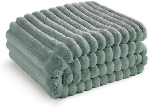 Bedsure Green Throw Blanket for Couch - GentleSoft Cozy Soft Blankets for Women, Cute Small Fleece Throws for Girls, Sage Green Room Decor Decorations for Home, 50x60 Inches