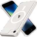 2 x PinLiSheng Magnetic for iPhone SE 2022/2020 Case, iPhone 8/7 Case [Mil-Grade Drop Protection] [Compatible with Magsafe] Shockproof Slim Transparent Protective Phone Case, Clear
