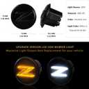 LED Side Marker Lights for Nissan 370z Z34 2009-2020, 350z Z33 2003-2009 Sequential Amber Turn Signals & White Running Parking Lamps, Smoked Len 2pcs