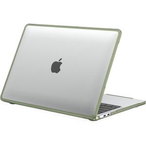BlueSwan Anti-Cracking Hard Shell Case for MacBook Pro 13 inch, M2/M1 2025 2022-2017 A2338 A2289 A2251 A2159 A1989 A1706 A1708, Scratch Resistant & Drop-Protection Soft TPU Bumper, Frosted Clear Green