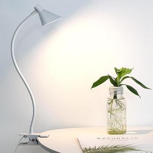 Desk Clip Light,3 Colors 10 Dimmable Brightness Reading Light, Flexible Bedside Lamp, Small Table Clamp Lamp for Office, Bedroom, Bed Headboard, Study, (White)