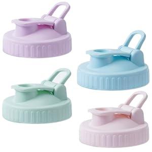 FyndraX Pour Spout Lids for Ball Wide Mouth Mason Jars, Airtight Canning Jar Flip Cap Top Lid for Drinking, Salad, Dressing Pouring, Leak-Proof, Colorful Pack of 4