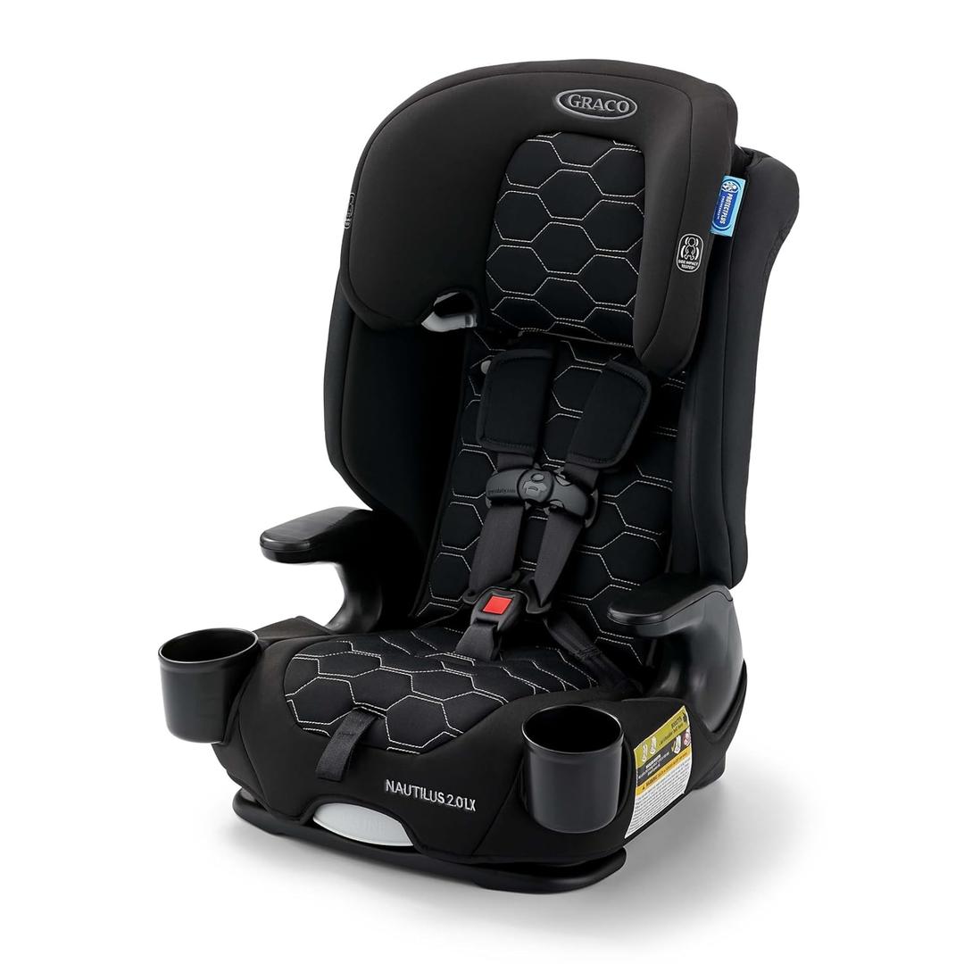 Graco Nautilus 2.0 LX 3-in-1 Forward Facing Car Seat, High Back Booster, Backless Booster Car Seat Featuring InRight & Latch, Hex
